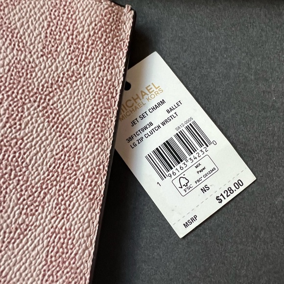 NWT MICHAEL KORS CHARM LARGE ZIP CLUTCH WRISTLET - Picture 6 of 7